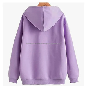 El mejor producto de calidad superior Material interior suave y cómodo en el frente Logo Mangas completas Pullover Sudaderas con capucha elásticas para mujeres - Product Image 6