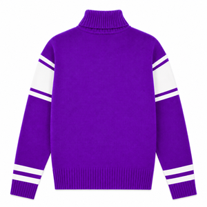 Col roulé personnalisé du Conseil National des Femmes Noires, avec logo brodé sur le devant, rayé violet et blanc, pour vêtements grecs féminins - Product Image 3