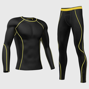 men compression wear set full <b>body</b> gym outfit for training running fitness sports performance breathable quick dry fabric - Product Image 1