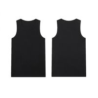 Erkek Siyah Örme Nefes Alabilen Kolsuz Atlet O-Yaka Günlük Spor Giyim Fitilli Özel Tasarım Polyester/Pamuk Tiki Taka