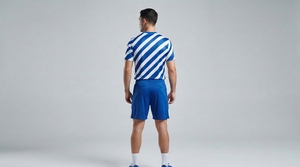 Conjunto de Camiseta de Fútbol a Rayas Azules y Blancas para Hombre, Manga Corta, Cuello Redondo, Corte Regular, Uniforme para Adultos para Todas las Temporadas - Product Image 2