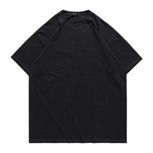 T-shirts pour hommes en coton lourd de luxe personnalisés, col rond, manches courtes, coupe décontractée, motif respirant, jersey tricoté, style streetwear - Product Image 4
