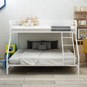 Letto a Castello in Metallo Bianco Resistente con Livello Superiore Rinforzato e Ringhiera di Sicurezza, Facile da Montare, Letti per Bambini - Product Image 6