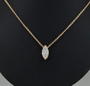 RAAMAA Jewelry Simple and Stylish 18K Gold 0.50ct Single Marquise Lab-Grown Diamond Silver Classic Women's <b>Bracelet</b> - Product Image 1