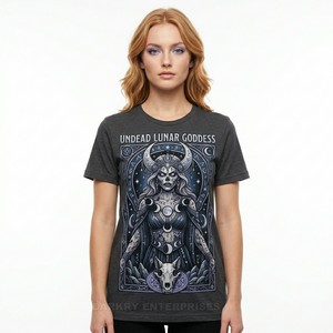 Camiseta Personalizada con Lavado Ácido para Mujer, Diseño de Calavera de Cristal, Temática Arqueológica, Vintage, Negra, de Algodón, Estilo Oversize, Streetwear - Product Image 5