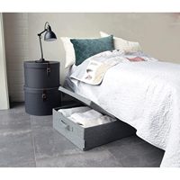 MA65GR Rangement pliable sous lit en polyester/toile pour literie et vêtements de saison – Optimisation de l'espace pour dortoirs et appartements studio