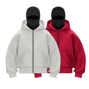 Sweat-shirt à capuche uni avec fermeture éclair pour homme et femme, style automne-hiver, pour couple, professionnels - Product Image 1