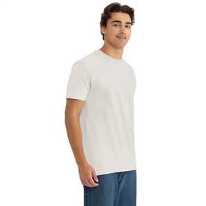 Camiseta Blanca para Hombre, Manga Corta, Cuello Redondo, Corte Regular, Informal, Tela de Algodón, Color Sólido, Transpirable, Logotipo Personalizado en la Parte Delantera - Product Image 2