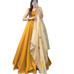 Dernier Designer Viscose Coton Soie Chanderi Imprimé Lehenga Choli Par Fab Zone - Product Image 1