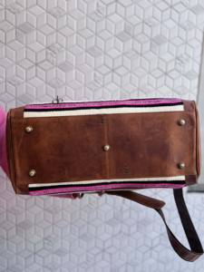 Sacs de voyage en cuir véritable de style vintage fait main, motif aztèque, cuir travaillé, sacs de voyage de grande taille, multi-usages - Product Image 5