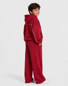 Sweat-shirt à capuche décontracté surdimensionné pour garçon, personnalisé, avec motif cerise contrastant, en polaire premium - Product Image 5