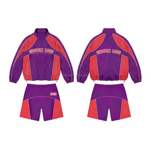 Men's High Quality Custom Windbreaker <b>Shorts</b> Set Breathable Nylon Tracksuit with Solid Pattern Summer New Design - Product Image 2