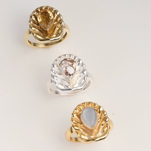 Bague en laiton Moku Jewellery avec citrine facettée, ajustable, élégante, faite à la main, bijoux pour femmes, vente en gros, design de bagues - Product Image 6