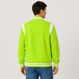 Classic <b>Long</b> Canvas Varsity <b>Jacket</b> Athletic Inspired Design Waterproof Breathable Comfortable Warmth for Casual Streetwear - Product Image 3