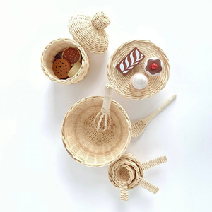 Juego de cocina de ratán para niños, utensilios de cocina de juguete, juguetes para hornear al precio más bajo para niños - Product Image 6