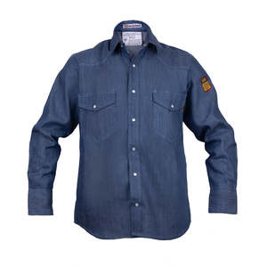 Chemise en denim résistant aux flammes 100% coton-7 oz Vêtements de sécurité moyens (Denim Blue) - Product Image 1