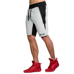Shorts de sport bicolores pour hommes en mélange de coton et polaire – Shorts respirants avec cordon de serrage pour l'entraînement et les loisirs, légers - Product Image 1
