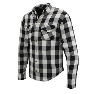 Men's Full Sleeve Plaid Motorcycle Flannel Shirt Dark <b>Green</b> Black Checkered Button Down Autumn Style 100% Cotton - Product Image 3