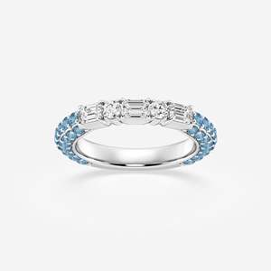 Diamond Eternity Band Ring Baguette Cut Pave Setting Women's Classic Fine Jewelry - Product Image 6