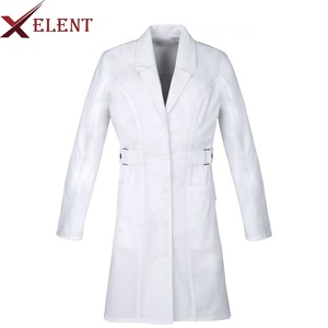 Ropa médica blanca con cuello de muesca para mujer, bata de laboratorio corta - Product Image 6