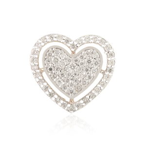 18K <b>Solid</b> Yellow <b>Gold</b> Heart Diamond <b>Pendant</b> VS1 Clarity IGI Certified - Product Image 2