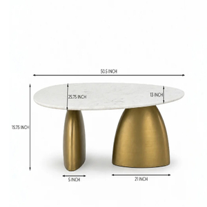 Modern Dining Tables With <b>Marble</b> <b>Top</b>, Luxury Dining Table Space Saving Oval Shape Dining Table Metal Base Dining Table - Product Image 4