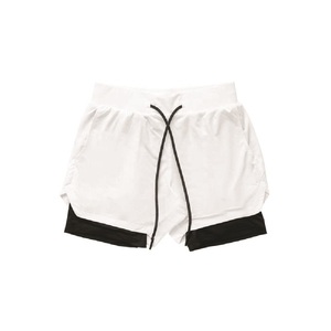 Shorts de sport blancs de style actuel avec cordon de serrage, vente en gros, shorts de sport légers pour homme, séchage rapide, respirants - Product Image 2