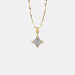 Collar con Colgante de Diamante Cultivado en Laboratorio, Geométrico, en Forma de Cometa, Oro Amarillo de 14K - Product Image 1