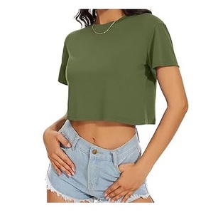 T-shirt court sexy pour femme en coton respirant de qualité supérieure, idéal pour l'été, faible MOQ - Product Image 1