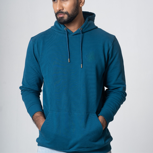 Sweat à capuche beige pour homme, doux, tricoté, doublé, chaud et confortable, avec cordon de serrage, poignets côtelés, essentiel pour un usage quotidien décontracté - Product Image 3