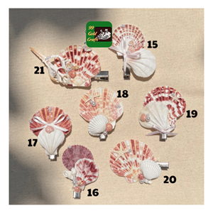 Pinces à cheveux en coquillages naturels, résine et métal, accessoires décoratifs pour coiffures, pour les collections de mode resort du Vietnam - Product Image 3