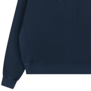 Sweat-shirt polo côtelé épais délavé bleu marine à manches longues et col tricoté, style décontracté pour homme, coupe confortable, qualité supérieure - Product Image 3