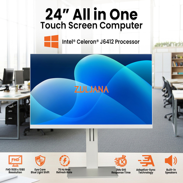 Sleek Design Monoblock PC 24 Inch All in One Touch Screen Desktop Computers