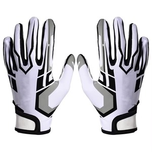 Guantes de Fútbol Americano para Receptor, Diseño Nuevo, Profesionales, Personalizados, Transpirables, Ligeros, Antideslizantes, Dedos Completos, Ajustables con Gancho - Product Image 1