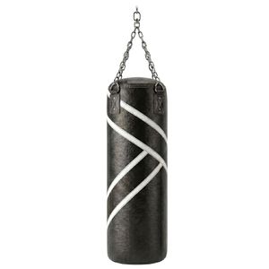 Sac de frappe professionnel noir à rayures courbes, lourd et robuste, avec construction renforcée pour l'entraînement de boxe et de fitness - Product Image 2