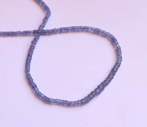 ลูกปัดแทนซาไนต์สีน้ำเงินธรรมชาติทรงรอนเดลล์ขนาด 3-4 มม. ลูกปัดพลอยแทนซาไนต์ทรงรอนเดลล์ขนาด 18 นิ้ว สำหรับทำเครื่องประดับขายส่ง - Product Image 1