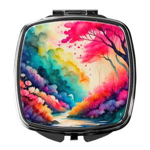 Colorido Azaleas Compacto Viaje Maquillaje Espejo Plegable Diseño de mano Regalo para mujeres y niñas - Product Image 1