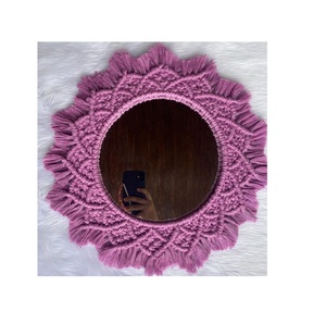 MKI Classic Art Ornaments Handcrafted India Wholesale Exporter Designer Macrame Handmade Wedding <b>Wall</b> Decorative Mirror for Home - Product Image 1