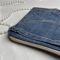 Dompet Kartu Denim Mini Dompet Koin Portabel Tempat Uang Tunai Kecil Organizer Saku Modis Untuk Aktivitas Sehari-hari Kasual