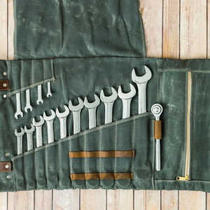 Genuine <b>leather</b> <b>tool</b> roll organizer supplier wholesale custom OEM export quality portable storage in affordable price - Product Image 1