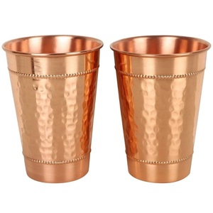 Vaso de Cobre Martillado de Lujo, Vaso de Agua Hecho a Mano de Primera Calidad para Hoteles y Spas, Elegante Vajilla Metálica, Suministro al por Mayor - Product Image 2