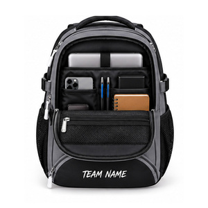 Sac à dos tactique avec compartiment pour chaussures, grande capacité, résistant à l'eau, en nylon, unisexe, pour les sports de plein air, gris, design géométrique - Product Image 2