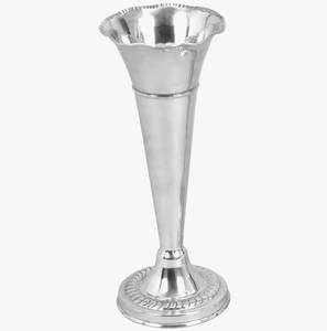 Jarrón de Metal Plateado Pulido con Forma de Trompeta - Portaflores con Borde Ondulado para Centro de Mesa de Boda y Decoración Elegante del Hogar - Product Image 2
