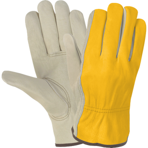 Gants de travail en cuir de vachette grainé haute performance, durables, respirants, polyvalents, pour l'hiver, confortables - Product Image 3