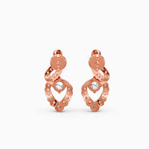 Pendientes Románticos con Forma de Lazo y Diamantes con Corte Brillante, Chapados en Oro Rosa, Joyería de Moda para Mujer, para Bodas - Product Image 6