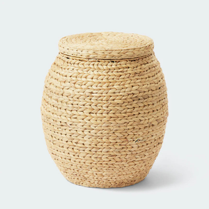 Panier à linge écologique en jacinthe d'eau et rotin, fait main, en forme d'animal, coloré, pour le rangement des vêtements et des jouets - Product Image 2