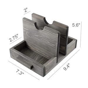 Adiba Home Decor Handmade Modern Wooden <b>Table</b> <b>Caddy</b> Napkin Holder Salt Pepper Shaker Organizer Eco-Friendly Free Standing - Product Image 6