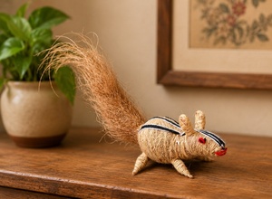 ของตกแต่งบ้านรูปกระรอกทำมือจากหญ้าสะบาย - Product Image 2