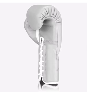 Gants de boxe en PU blancs, à doigts entiers, avec fermeture à lacets, pour adultes - Product Image 2
