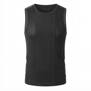 Precio al por mayor, nuevas llegadas, precio de fábrica, camisetas deportivas de malla transpirable teñidas lisas sin mangas para hombre - Product Image 4